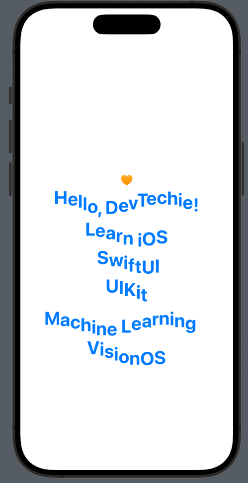 Warped text in SwiftUI by DevTechie - https://www.devtechie.com/blog/textrenderer-protocol-in-ios-18-and-swiftui