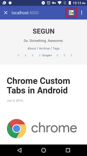 Chrome custom tabs. Tab Custom Android.