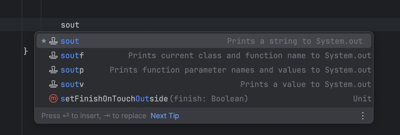 Live Template Example